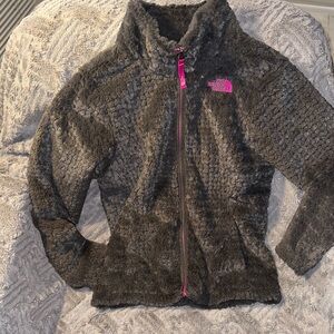 The North Face Kids Gray Fleece Jacket with Pink Accents Medium 10/12
